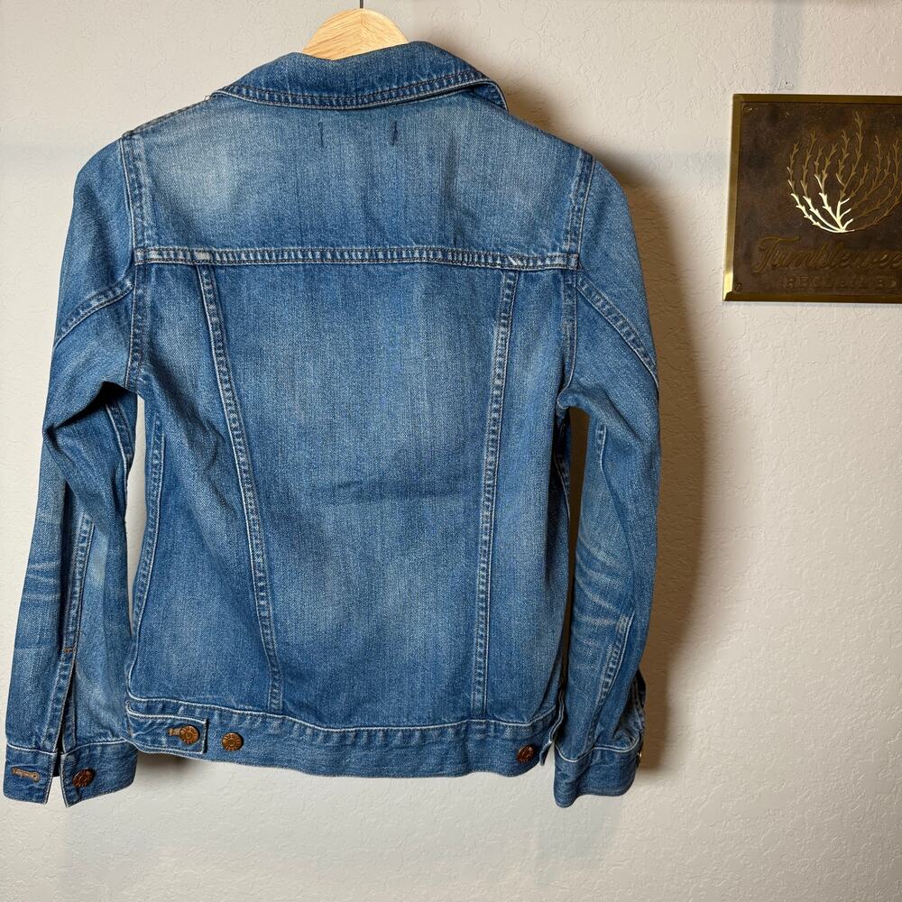 Women's Madewell Medium Wash Denim Blue Jean Button Front Jacket Size Small - Picture 9 of 9